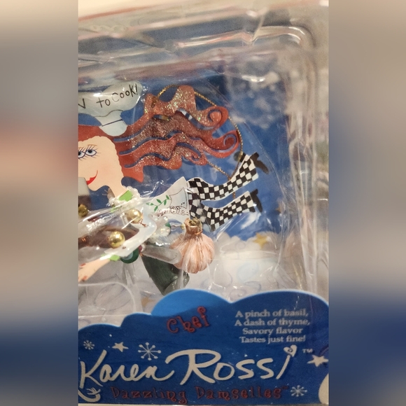 Karen Rossi Fun Metal Art Ornament Dazzling Damselles Lady CHEF Born to Cook - Picture 4 of 7